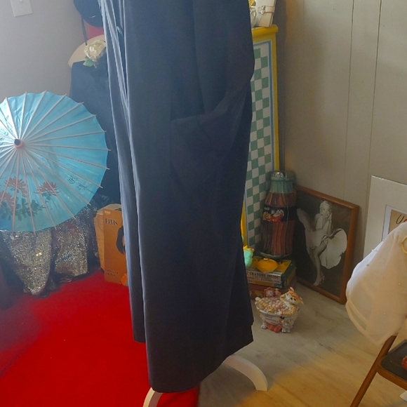 London Fog Black Faux Suede Water Resistent Hooded Trench Coat SZ Medium - Picture 5 of 14